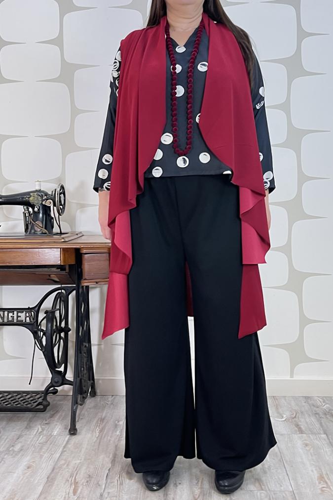 Gilet claire rosso curvy fabbrica di giuggiole abbigliamento femminile online e roma