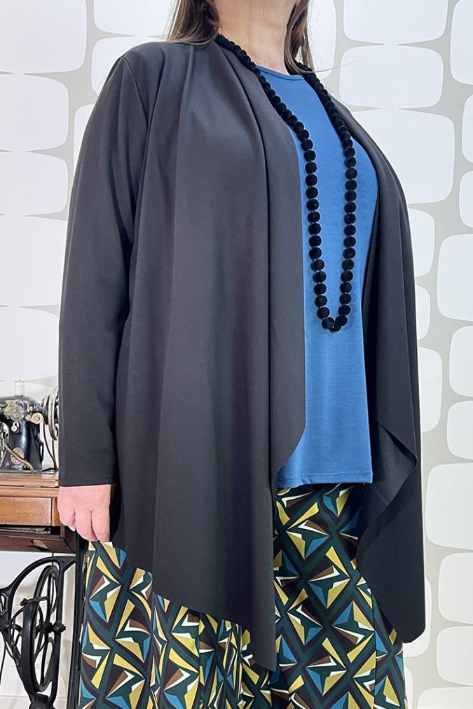 cardigan jill nero curvy fabbrica di giuggiole abbigliamento femminile online e roma