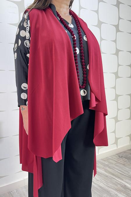 Gilet claire rosso curvy fabbrica di giuggiole abbigliamento femminile online e roma