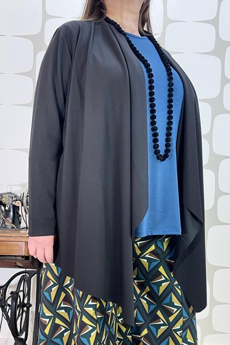 cardigan jill nero curvy fabbrica di giuggiole abbigliamento femminile online e roma